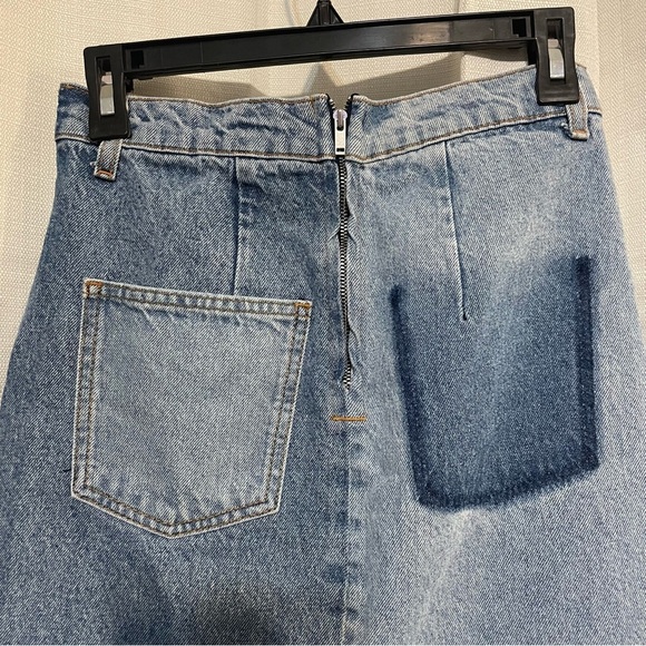 ZARA THE 90s PATCHWORK JEAN MAXI STRAIGHT DENIM SKIRT Y2K BOHOCORE XS - Picture 5 of 7